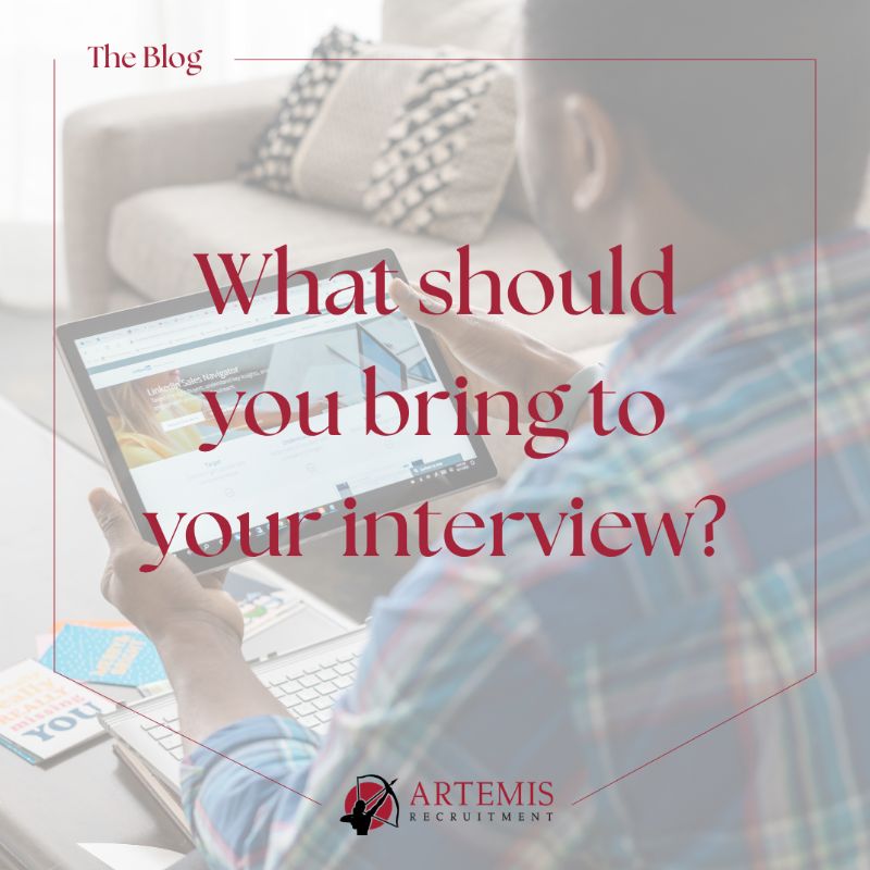 What should you bring to your interview? news item at Artemis Recruitment Consultants